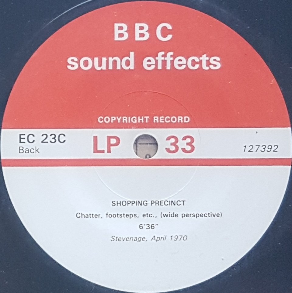 EC 23C Shopping precinct - Stevenage Not registered from the BBC records and Tapes library Label